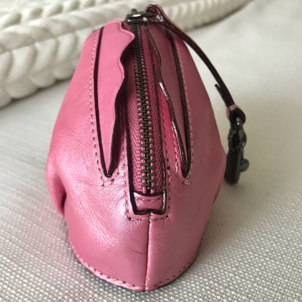 Coach Uni Coin Case, Pink Leather Unicorn Bag Charm Coin Case - Picture 6 of 16